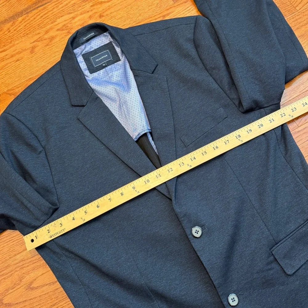 7 Diamonds Bandon Blazer Mens XL Navy Blue Stretch Unstructured Casual 44R